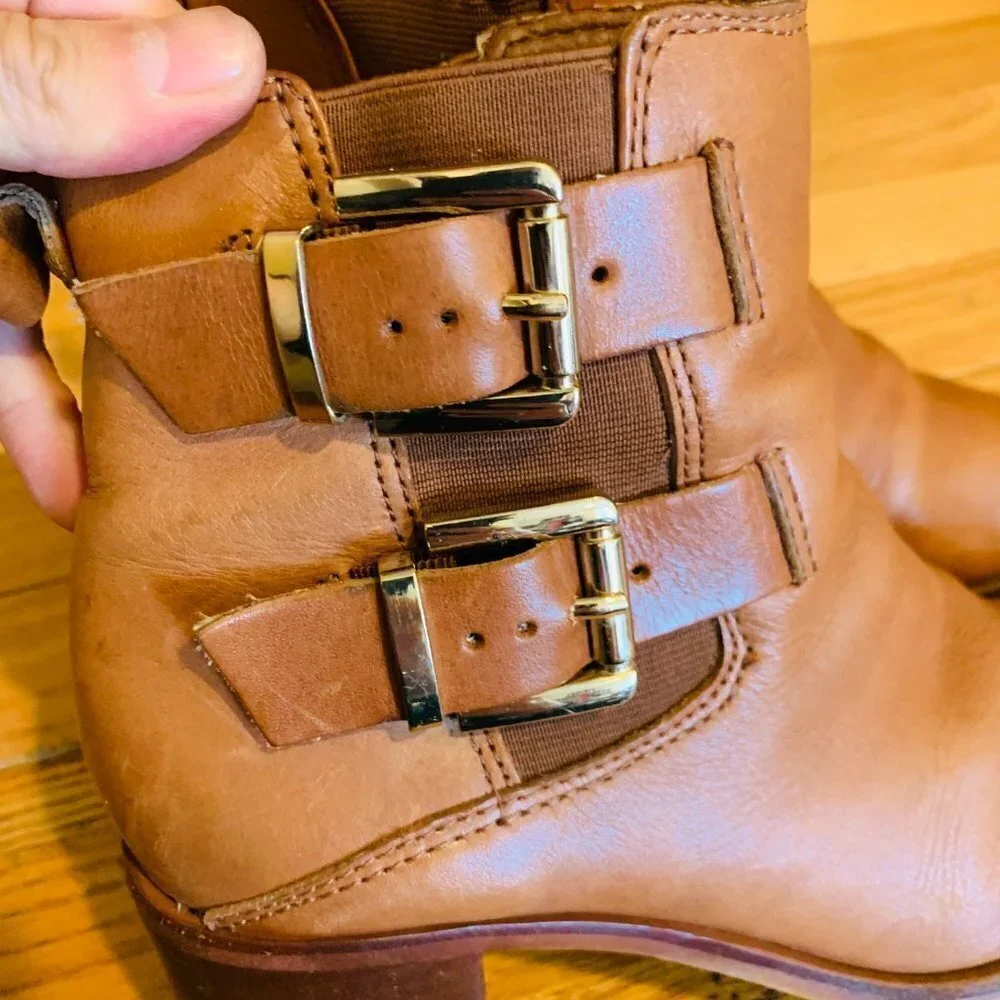 Sam Edelman Women's Ankle Boots Size 6.5 Leather Tan/Brown